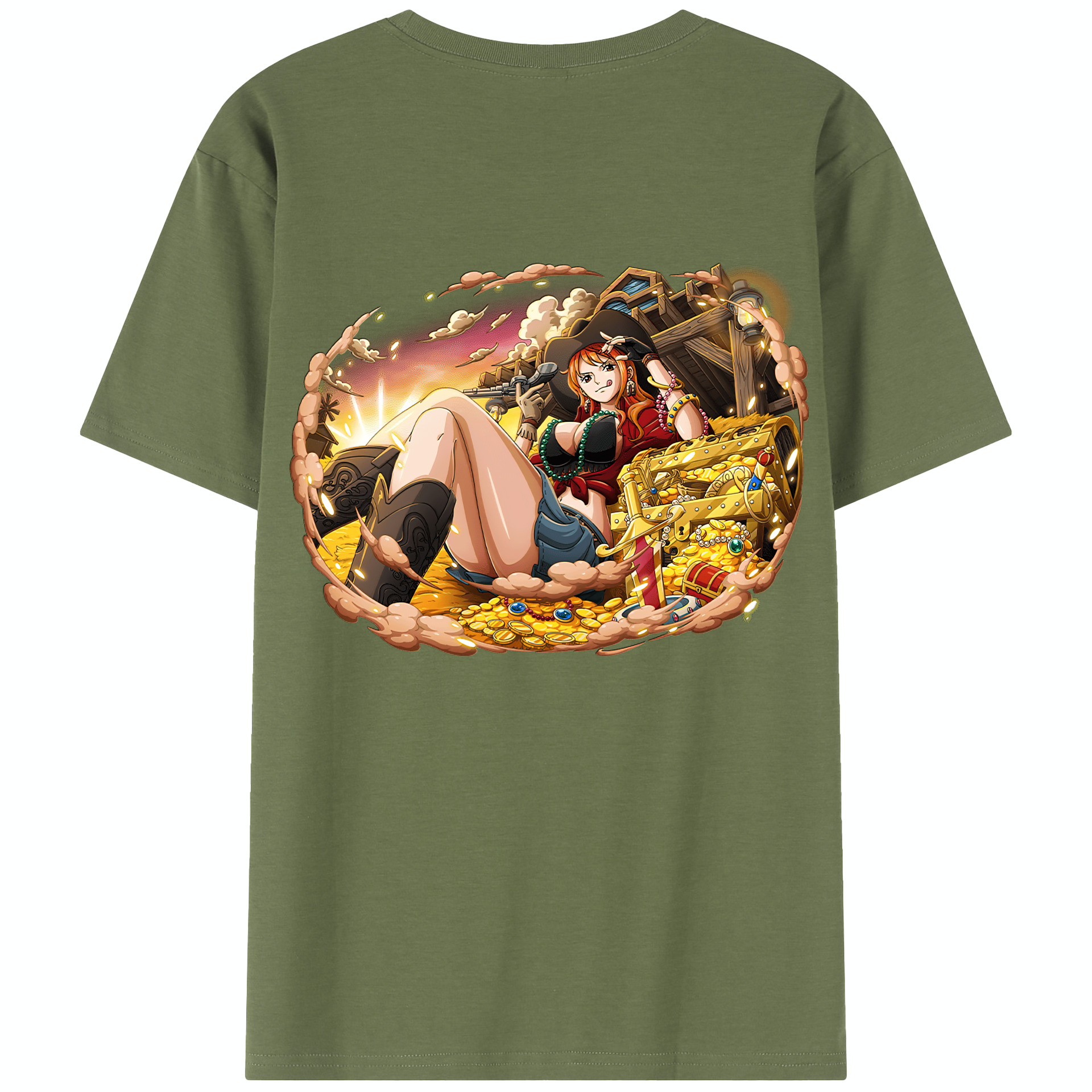 ワンピース ナミ ONE PIECE Nami 綿100％半袖Tシャツ（背面プリント）
